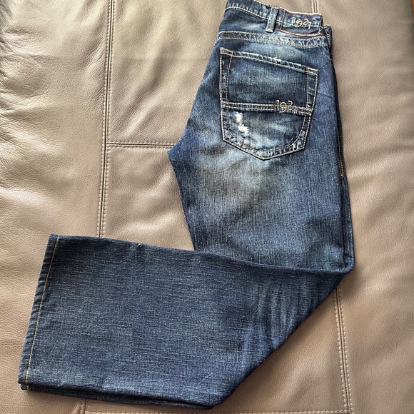 1921 Other - NWOT 1921 Western Glove Works 32/34 Relaxed Distressed Button Fly Jeans Blue